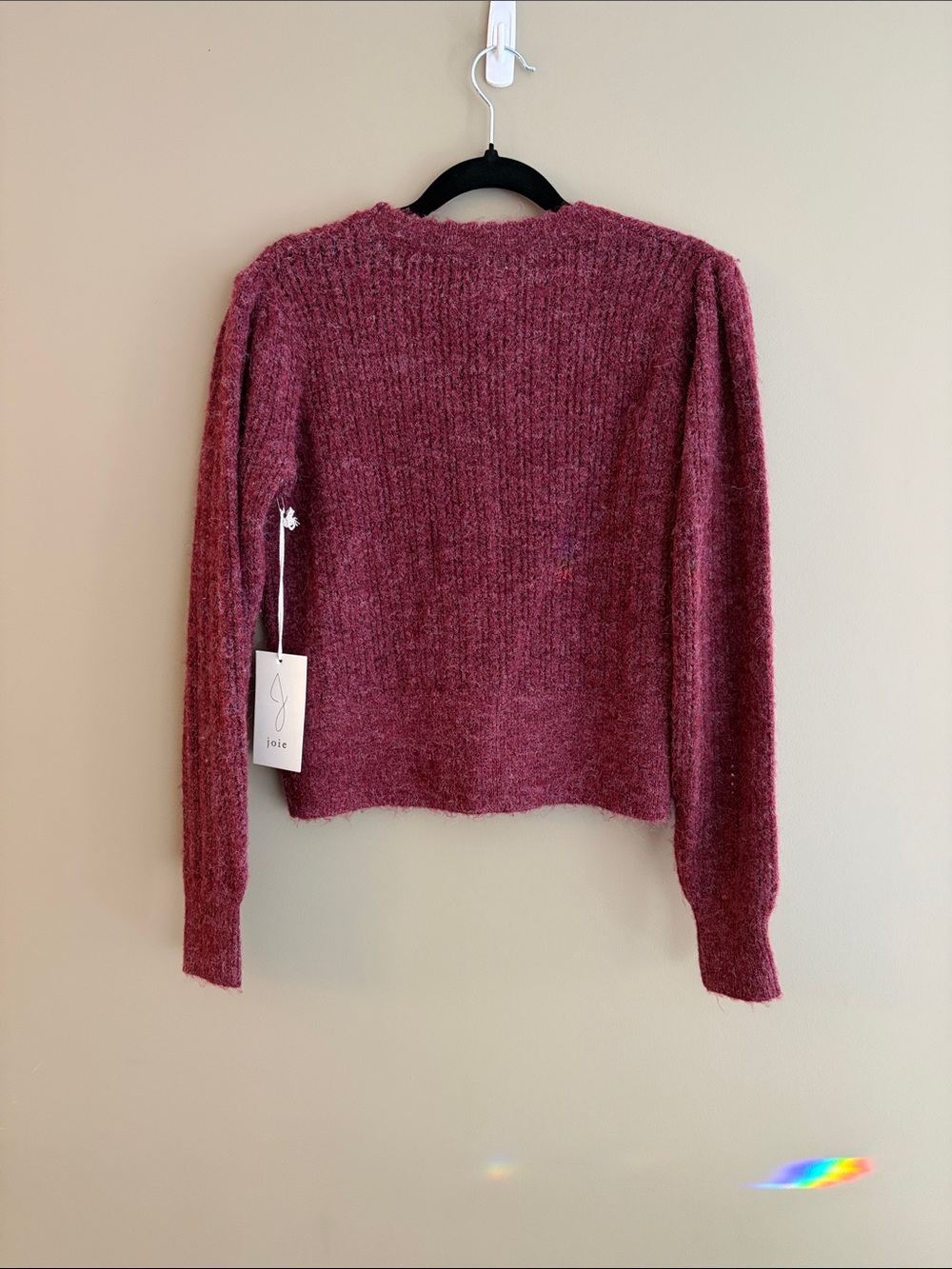 Joie Raspberry Button-Front V-Neck Ribbed Cardigan size XS - Picture 10 of 12